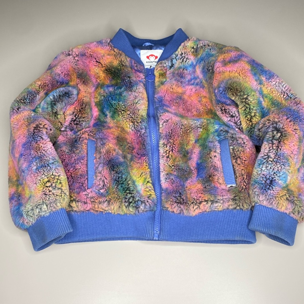 Appaman girls faux fur coat, multicolor, size 7